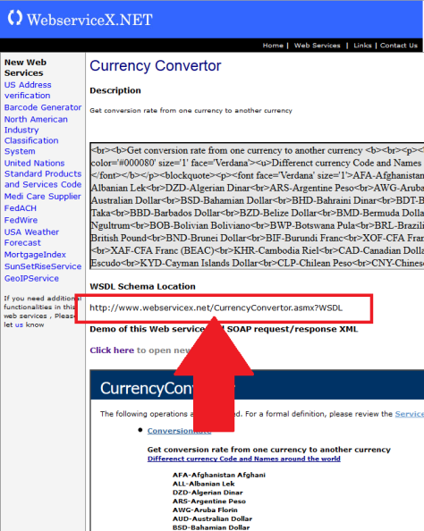 webservicex currency